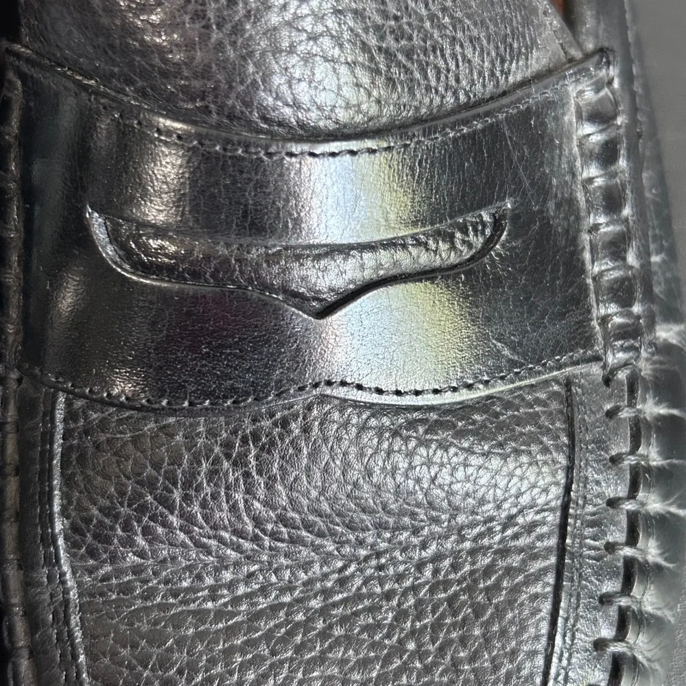 Florsheim Mens Black Pebbled Leather Penny Loafers 12120-001 Size 10.5 D